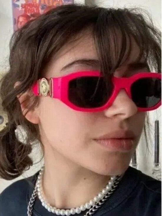 Versace Mod. 4361 5318/87 Neon Hot Pink Gold Medusa Frame Grey Lens Sunglasses main image 15
